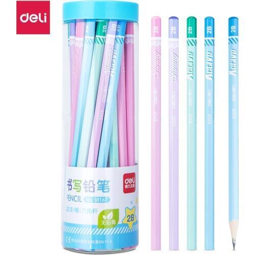 Deli 58167, color hexagon advanced graphite 2B pencil, writing pen, log non-toxic pencil, student office stationery