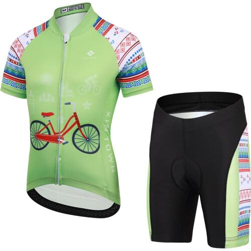 Unisex Girls Pro Cycling Jersey Set Ropa Ciclismo Cycling Jersey Shorts Kit for Kids Breathable Quick Dry Bicycle Child Clothes