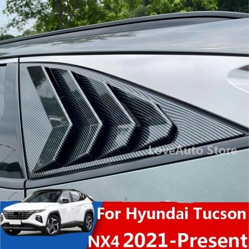 For Hyundai Tucson NX4 2021 2022 Car Rear Window Triangle Shutters Cover Trim Decoration Sticker Car Decorative Accessories