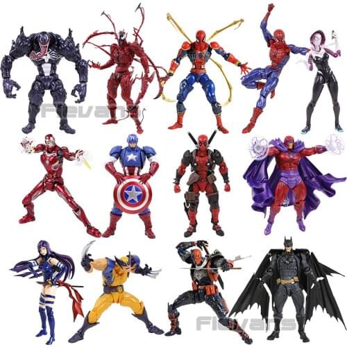 Revoltech Figure Deadpool Spiderman Iron Man Wolverine Magneto Captain America Carnage Psylocke Deathstroke Gambit Venom