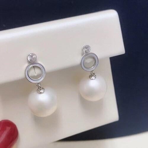 New Hot 925 Sterling Silver Earrings Findings Settings Base Mountings Parts Mounts for Coral Pearls Agate Crystal Stones Beads