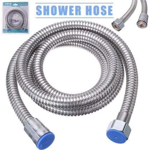 Flexible Stainless Steel Chrome Standard Shower Head Hose 1.5m Professional Shower Head Encryption Connector Bathroom Pipe