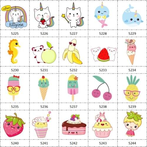 HSDCraft Free shipping 30 pcs planar resin cartoon Series for Fruit Dessert Avocado Cat Unicorn Ice Cream for DIY Handmade