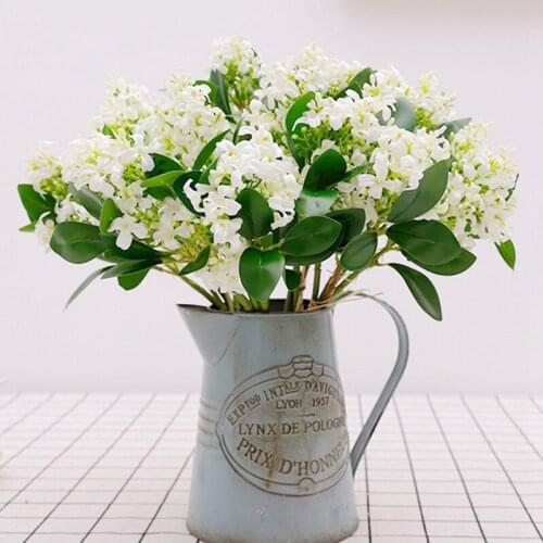 Green Artificial Lilac flowers Decorative Fake green leaves For Home Shop Garden Party Decor35CM