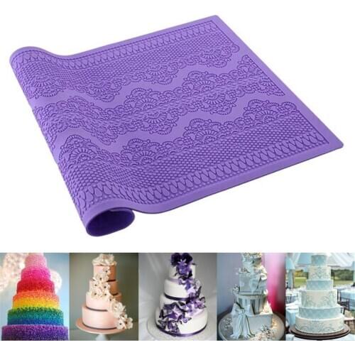 JX-LCLYL Large Flower Lace Fondant Mold Sugarcraft Icing Mat Wedding Pastry Cake Decor