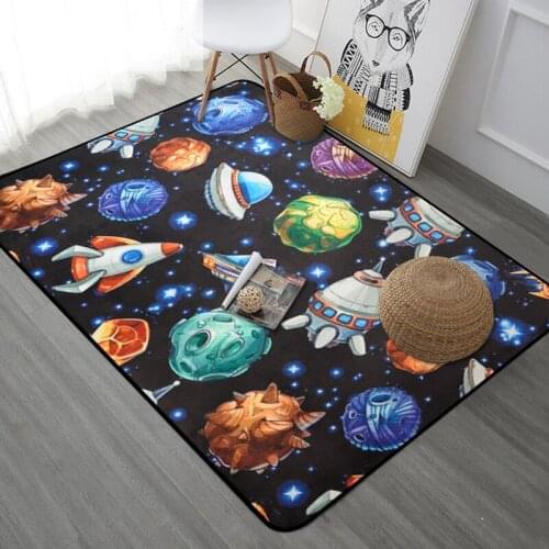 Cartoon Planet Exploration Universe Carpet Mat S Soft Thickened Large Round Conical Living Room Bedroom Mat Non-slip Mat
