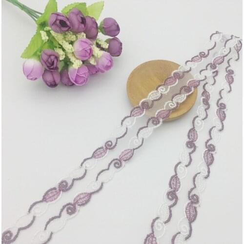 Handmade DIY Embroidery Lace Fabric for Curtains Sofa Trim Ribbon Sewing 3.2cm width