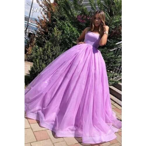 Spaghetti Straps Lavender Ball Gown Prom Dresses with Corset Back Pageant Dress Party