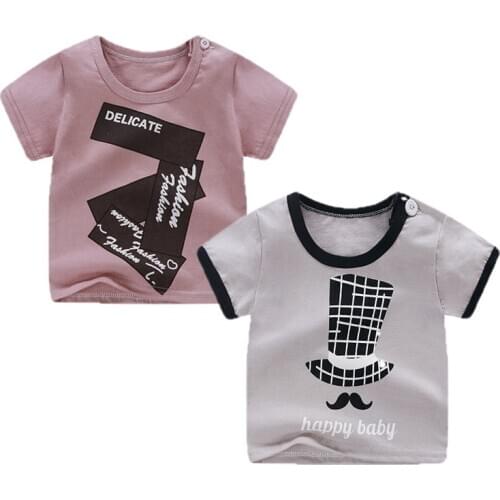 Baby Boy Summer Clothes Children T-shirt for Boy Cartoon Print Baby Boys T Shirt Tops Cartoon Kids tshirt Clothes 0-2 Yrs