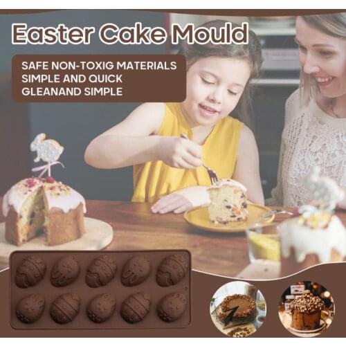 Hot Selling!! New 10 Holes Easter Day Egg Shape Silicone Mold Chocolate Candy Cake Baking Deco Home Baking Tools