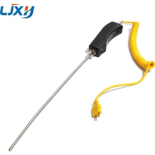 LJXH WRNK-187/104M 5mm Large Handle K Type Handheld Armored Thermocouple High Temperature Furnace Probe Measuring Rod Sensor