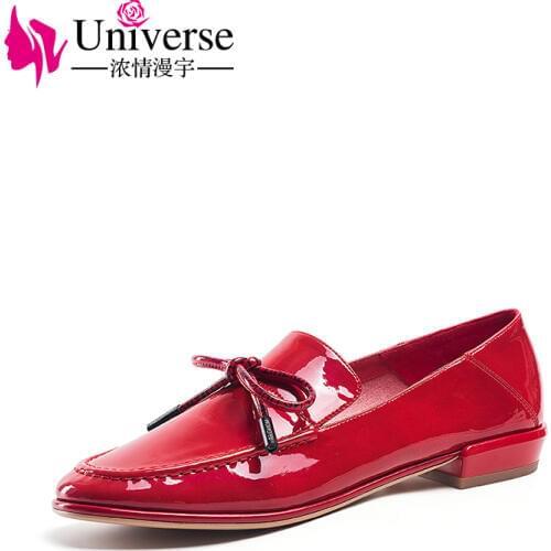 Universe 2020 Spring New Thin Shoes Loafers Women Pointed Toe Slip-on Casual 2.5cm Heel Women Shoes Hand-made Zapatos Mujer J250