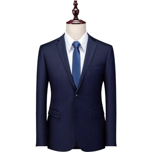 Mens Suit Business Office Work Formal Casual Suit Jacket Slim Wedding Groom Party Prom Banquet Daily Life Black Navy Blue Gray