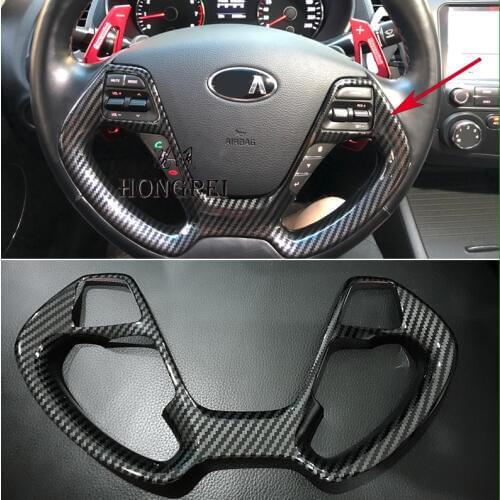 STEERING WHEEL TRIM DECAL SEQUINS COVER TRIM INTERIOR STICKER FOR KIA Forte K3 2014 2015 2016 2017 ACCESSORIES CAR-STYLING