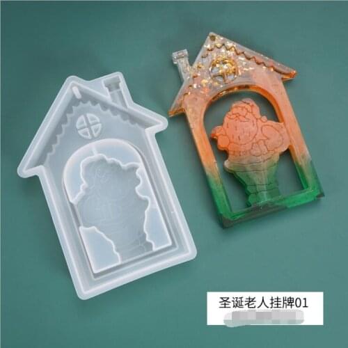 NEW Transparent Silicone Mould Resin Decorative Craft DIY Santa Pendant shape Type epoxy resin molds for jewelry making tools
