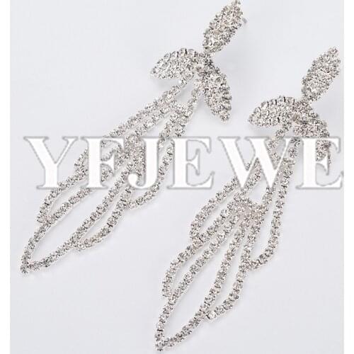 2017 New Fashion Women Jewelry Drop Earrings Luxurious Crystal Earrings for Women Large Dangle Bridal Earrings Wedding E365