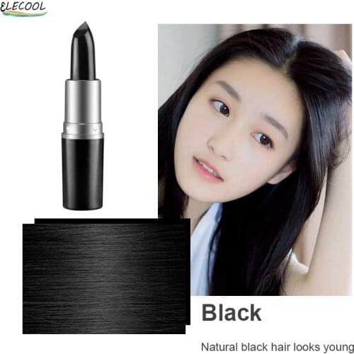 ELECOOL One-Time Hair Dye Instant Gray Root Coverage Hair Color Modify Cream Stick Temporary Cover Up White Hair Colour Dye 3.8g