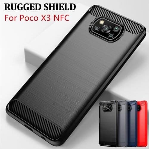 Poco X3 nfc Case For Mi Poco X3 NFC Protector ShockProof Fitted Carbon Fiber TPU Phone Durable Cover X3 NFC Pouch 6.67inch