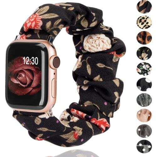 Scrunchie Strap for apple watch 6 band 44mm 40mm iwatch bands 42mm 38mm women correa bracelet watchband for series 5 4 3 2 42 mm