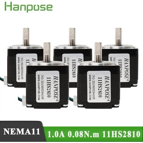 5PCS Stepper Motor 28X28mm 0.08N.m/1.0A Nema11 Stepper Motor 11HS2810 motor For 3D Printer Monitor Equipment