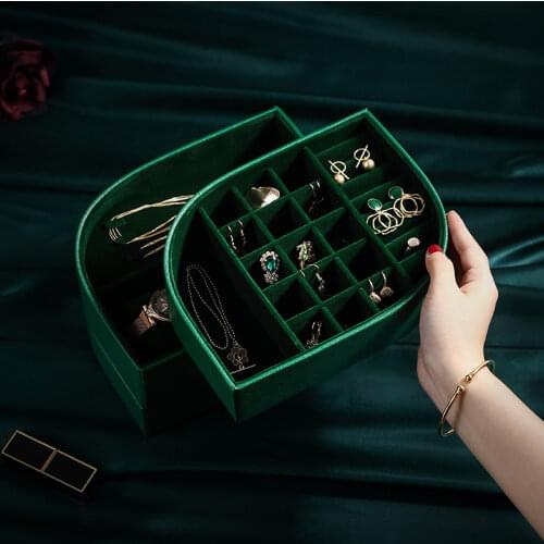 2021 New Creative Multi-Function Jewelry Box Necklace Ring Earrings Container PU Leather Jewellery Storage Case