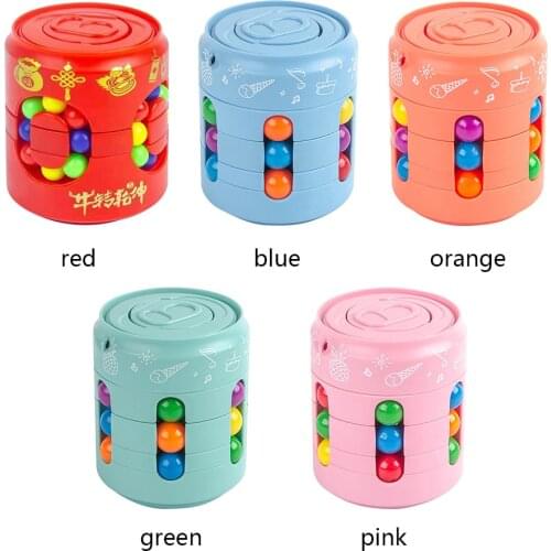 RotatingSpecial BeanIntelligence Taint Fingertip Fidget Toy Two-in-One Toy Parent-child Relationship Mini Cylinder For Kids Gift