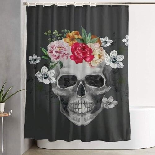 Skull 3D Print Nordic Style Shower Curtain Set Hook Home Decoration Bathroom Waterproof Customized Dropshipping Polyester