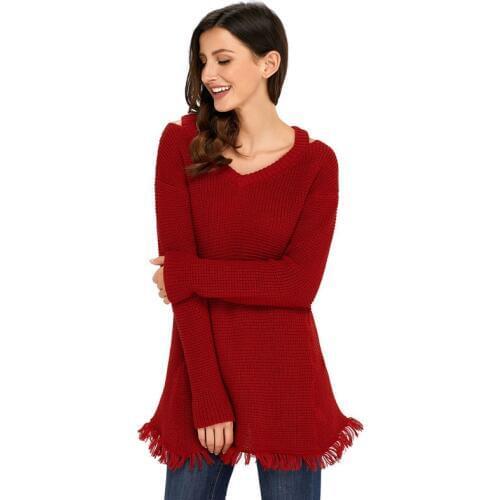 Zeongro Women's V-Neck Pullovers