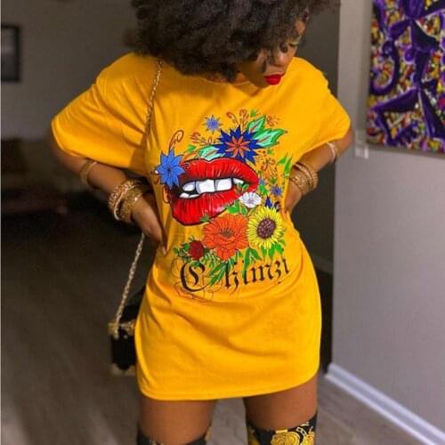 S-3XL Top Fun Lip Printing Loose Blouse Short Sleeve T-shirt Women Personality Street Trend Half Sleeve Oversized T-shirt Women