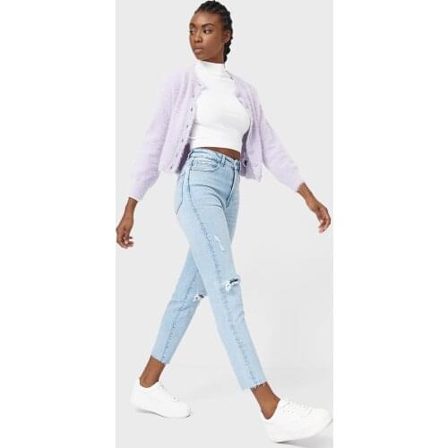 Womens Light Blue Slim Fit Mom Jean 01465428