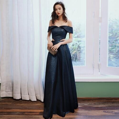 Evening Dresses Boat Neck Simple A-Line Floor-Length Off the Shoulder Blng Jersey Plus size Customized Woman Formal Dress
