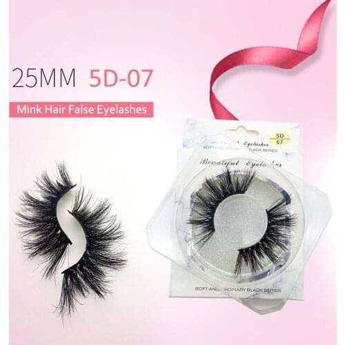1 Pair 25mm False Eyelashes Thick 5D Mink Lashes Makeup Dramatic Long Lashes MA