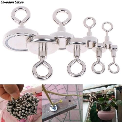 1PC Strong Magnet Neodymium Magnet Round Thick Eyebolt Treasure Hunt Magnets Permanent Magnetic Fishing Rare Earth Magnet Hot
