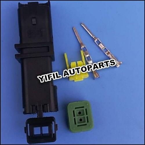 10pcs/lot 2 Pin/Way FCI Male Light Lamp Connector Water Temperature Sensor Plug With Wire Pigtail For Renault Peugeot Citroen