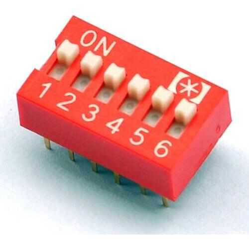 10 pcs/lot )6 Way DIP Switch, 6 Position 12 pin PCB Mountable