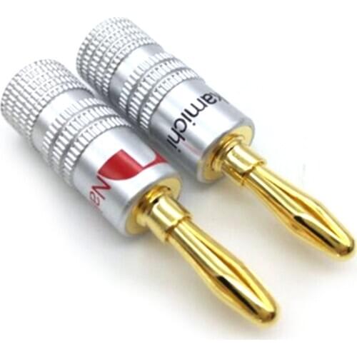 10Pcs Gold Plated Copper Speaker Banana Plug Male Connector New