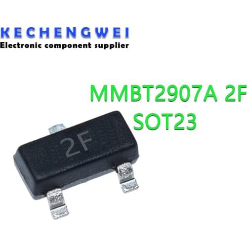 100PCS/Lot Transistor MMBT2907ALT1G MMBT2907A MMBT2907 2N2907 2F SOT-23 0.8A/60V SMD transistor