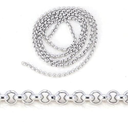 2.4mm stainless steel rola Chains for Necklaces,wholesale O chains for jewelry supplies