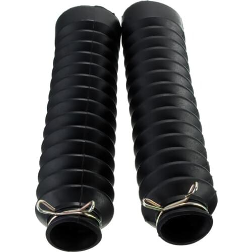 New 2pcs Black Universal Motorcycle Rubber Front Fork Cover Shock Absorbing Protector Gaiters Boot Gaitor Ornamental Mouldings
