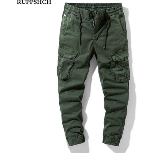 2021 Summer New Men Sports Cargo Pants Men Cotton Thin Stretch Casual Pants High Quality Pockets Cargo Pants Men Length Pants