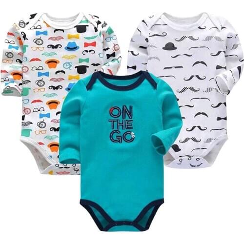 3/pack Cotton Baby Bodysuits Spring Autumn Boys Clothing Long Sleeve Soft Girl Underwear Infant Pajamas Clothes toddler jumpsuit
