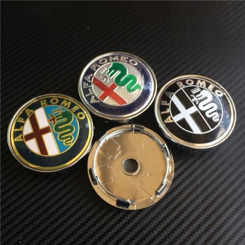 4pcs New Car Styling 60mm Gold Black Silver Wheel Center Hub Cap Auto Cover Logo Caps Sticker For ALFA ROMEO Mito 147 156 159