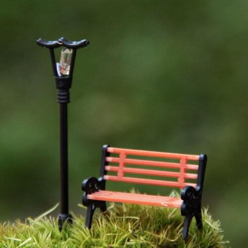 5pcs Park Bench Miniature Sand Table Model Decoration Dollhouse Decoration Garden Fairy Ornaments Miniatures Landscape