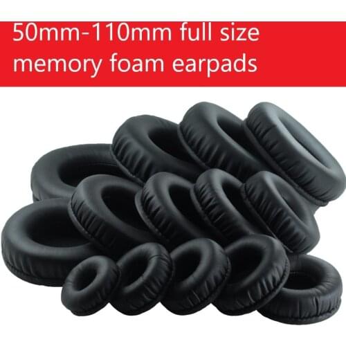50mm 110mm replacement earpads headphone general cushion 60mm 70mm 80mm 90mm 100mm round Protein Leather memory foam ear pads