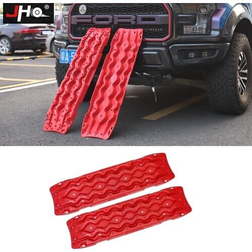 JHO 2pcs Car Road Trouble Clearer Off Mud Tire Skid Plate Self-Driving Off Road Recovery Non-slip Board For Ford F150 Raptor