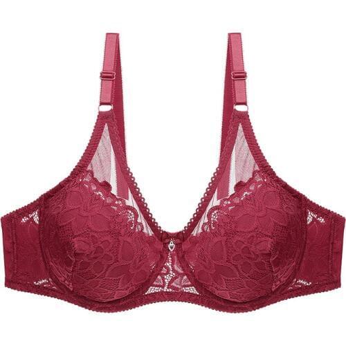 Ultrathin Lace Bra Deep V Sexy Underwear Comfort Plus Size Bras For Women Fashion Female Bralette Big Size Lingerie Brassiere