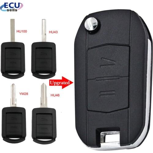 2 Button Remote Key Shell Case Fob For OPEL VAUXHALL CORSA C MERIVA COMBO With HU100 / HU43 / /YM28/HU46 Blade