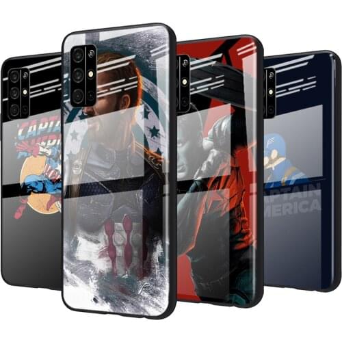 Tempered Glass Cover Cool Captain America Art For Huawei Honor 30 20 10 9X 8X Pro Plus Lite Shockproof Shell Phone Case