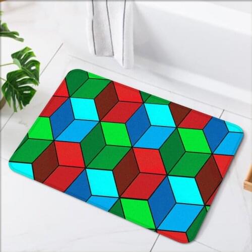 Color Geometric Block Push Entrance Doormat Kitchen Carpets Soft Bath Mat Living Room Carpet For Bedroom Non-slip Tapis Couloir