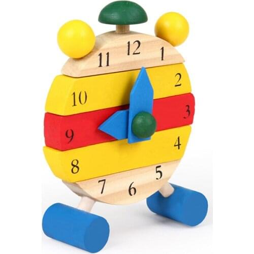 Baby Wooden Educational Color Digital Cognitive Learning DIY Clock Model Jigsaw Puzzles Toys Gifts Kids Toys for Children MZ204